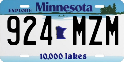 MN license plate 924MZM