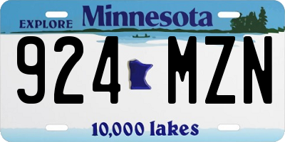 MN license plate 924MZN