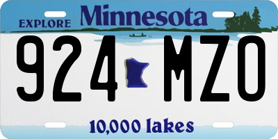 MN license plate 924MZO