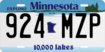 MN license plate 924MZP