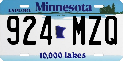 MN license plate 924MZQ