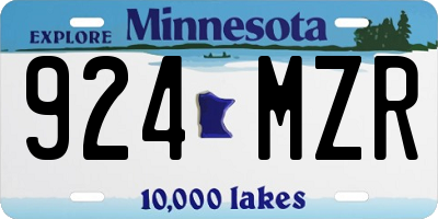 MN license plate 924MZR