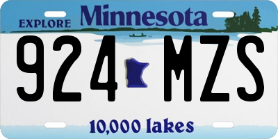 MN license plate 924MZS