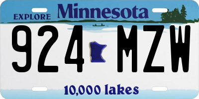MN license plate 924MZW