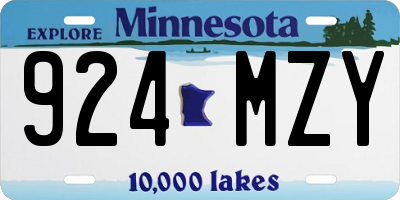 MN license plate 924MZY