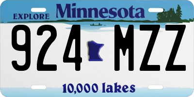 MN license plate 924MZZ