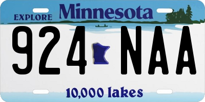 MN license plate 924NAA