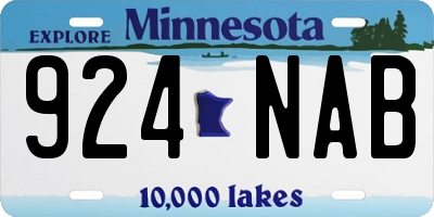 MN license plate 924NAB