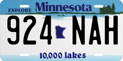 MN license plate 924NAH