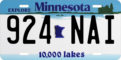 MN license plate 924NAI