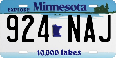 MN license plate 924NAJ
