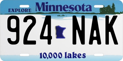 MN license plate 924NAK