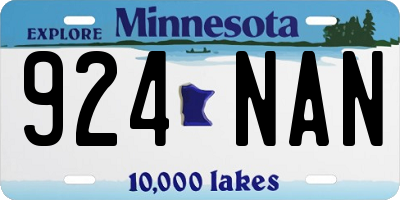 MN license plate 924NAN