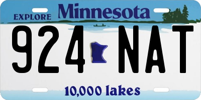 MN license plate 924NAT