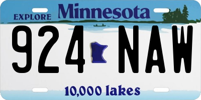 MN license plate 924NAW