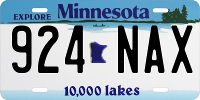 MN license plate 924NAX