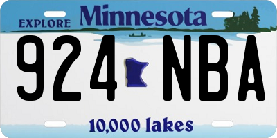 MN license plate 924NBA