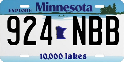 MN license plate 924NBB