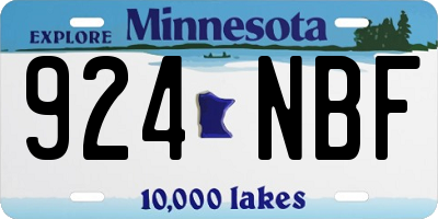 MN license plate 924NBF