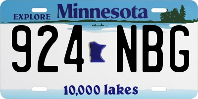 MN license plate 924NBG