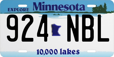 MN license plate 924NBL