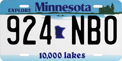 MN license plate 924NBO