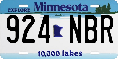 MN license plate 924NBR