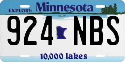 MN license plate 924NBS