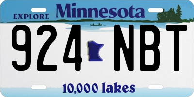 MN license plate 924NBT
