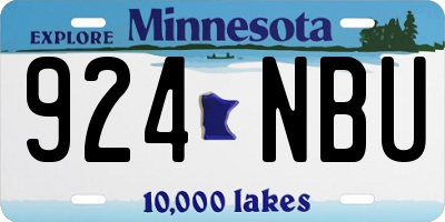 MN license plate 924NBU