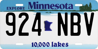 MN license plate 924NBV