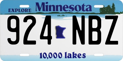 MN license plate 924NBZ