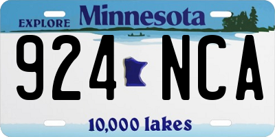 MN license plate 924NCA