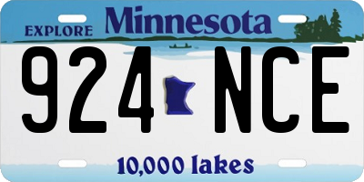MN license plate 924NCE