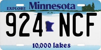 MN license plate 924NCF