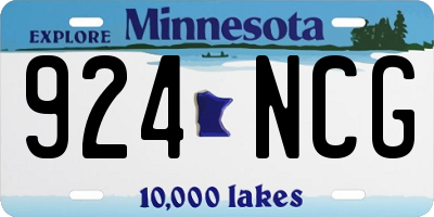 MN license plate 924NCG