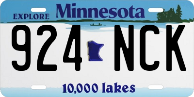 MN license plate 924NCK