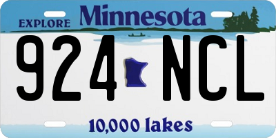 MN license plate 924NCL