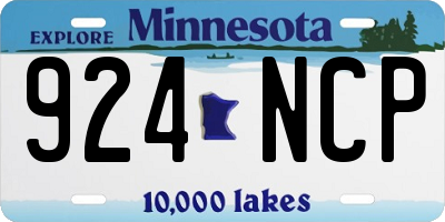 MN license plate 924NCP