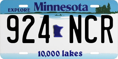 MN license plate 924NCR