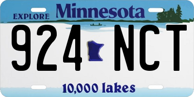 MN license plate 924NCT
