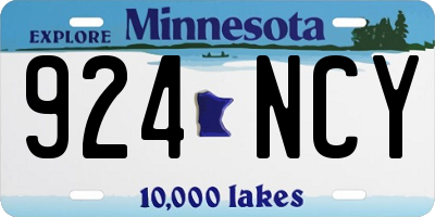 MN license plate 924NCY