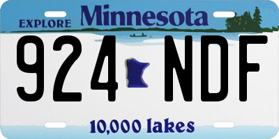 MN license plate 924NDF