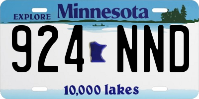MN license plate 924NND