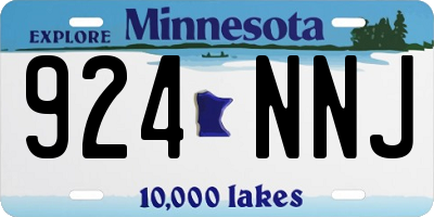 MN license plate 924NNJ