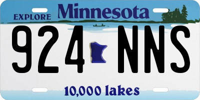 MN license plate 924NNS