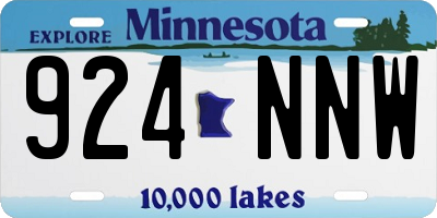 MN license plate 924NNW