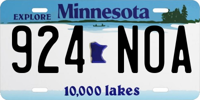 MN license plate 924NOA