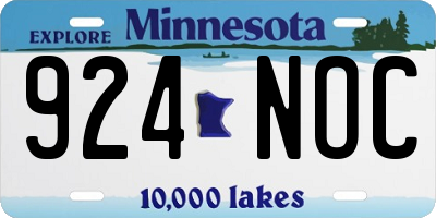 MN license plate 924NOC