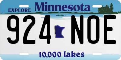 MN license plate 924NOE